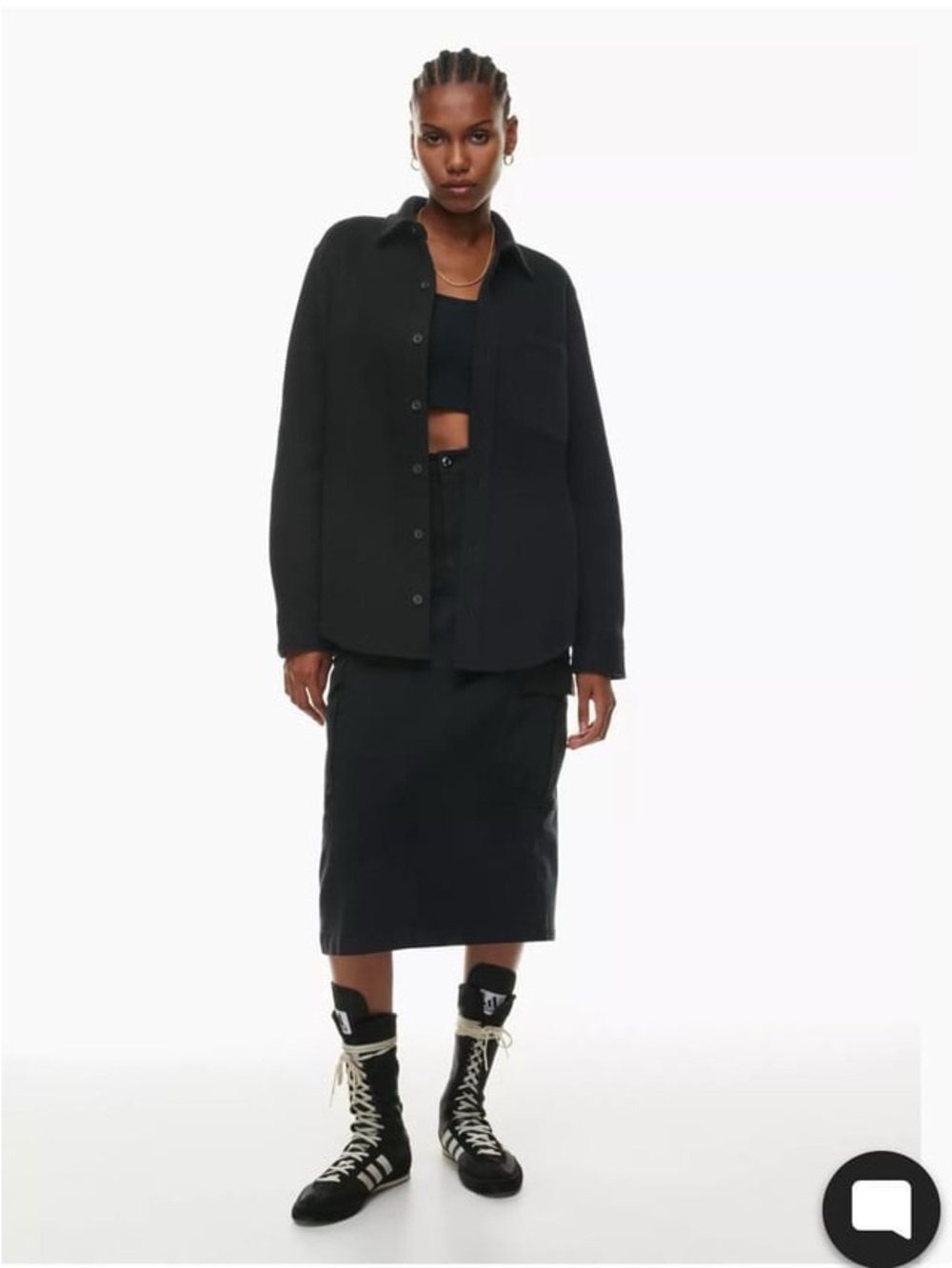 TNA Cozy Fleece Boyfriend Button-Up Shirt